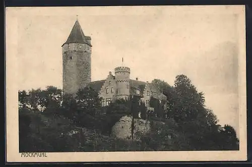 AK Möckmühl, Burgansicht mit grossem Rundturm