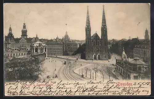 AK Dresden, Zwinger und Sophienkirche