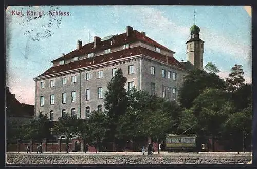 AK Kiel, Königl. Schloss und Strassenbahn