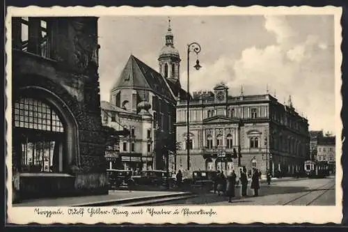 AK Troppau /Opava, Ring mit Theater und Pfarrkirche