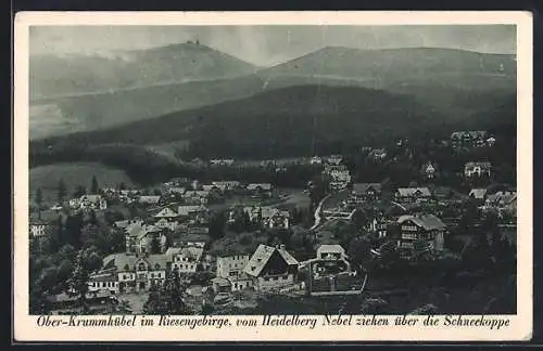 AK Ober-Krummhübel, Blick vom Heidelberg auf den Ort