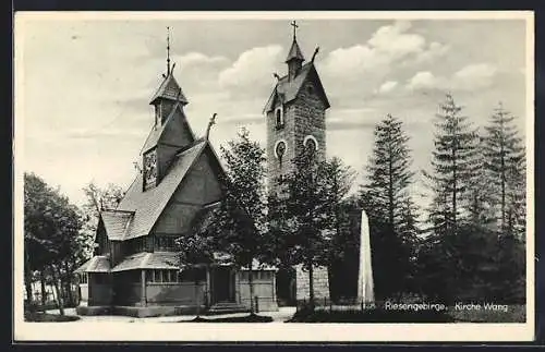 AK Brückenberg, Partie an der Kirche Wang