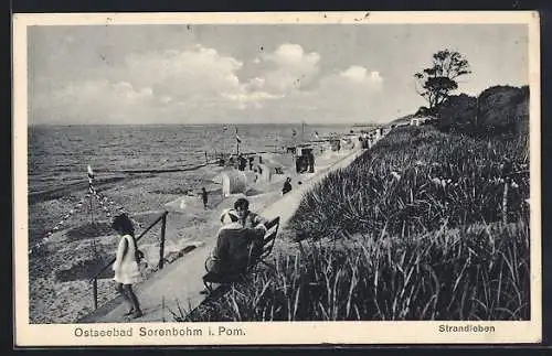 AK Sorenbohm i. Pom., Besucher am Strand