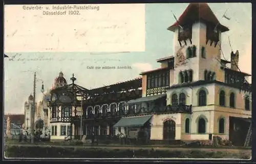 AK Düsseldorf, Gewerbe- und Industrie-Ausstellung 1902, Cafe zur schönen Aussicht