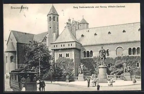 AK Braunschweig, Burg Dankwarderode mit Strassenbahn