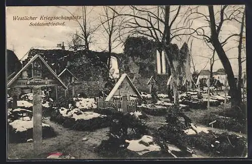 AK Kriegsgräber, westlicher Kriegsschauplatz, auf dem Soldatenfriedhof