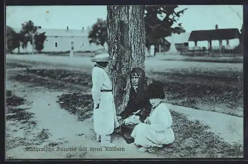 AK ruthenische Bäuerin mit ihren Kindern