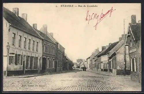 AK Stavele, Rue de Crombeke, Strassenpartie