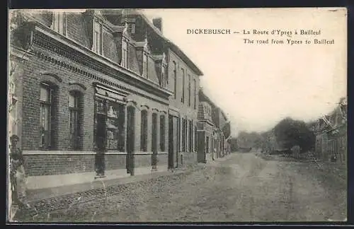 AK Dickebusch, La Route d`Ypres à Bailleul