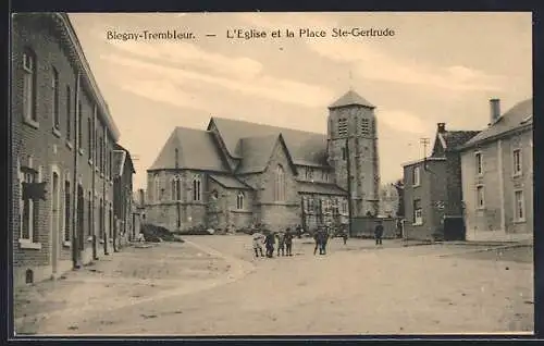 AK Blegny-Trembleur, L`Eglise et la Place Ste-Gertrude