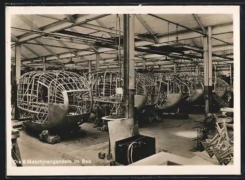 AK Luftschiffbau Zeppelin, Die 5 Maschinengondeln im Bau