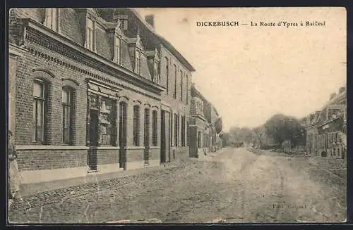 AK Dickebusch, La Route d`Ypres à Bailleul