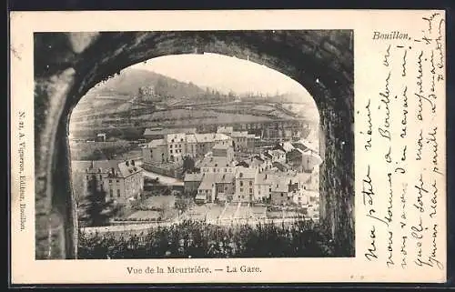 AK Bouillon, Vue de la Meurtrière et la Gare