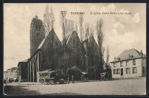 AK Tournai, Eglise et Terrasse Saint-Brice