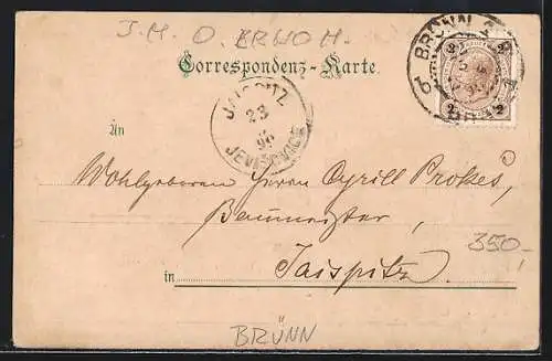 AK Brünn, Schreibwald-Restaurant, Schützen-Halle, Gaben-Tempel