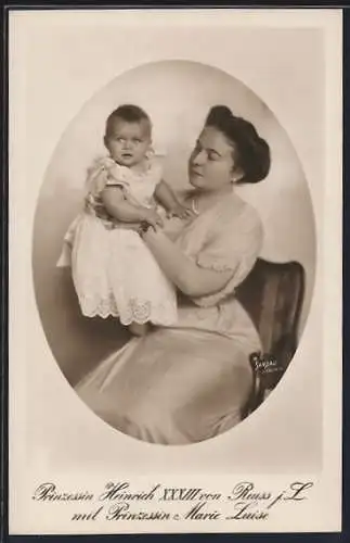 AK Prinzessin Heinrich XXXIII von Reuss j. L. mit Prinzessin Marie Luise