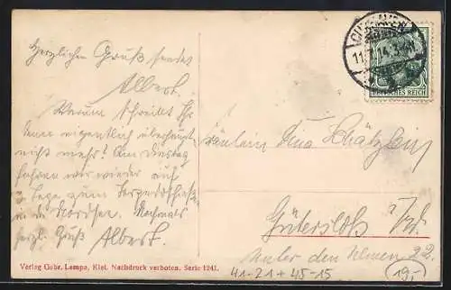 AK Yacht Hamburg, Reichskriegsfahne, Wimpel, Wappen