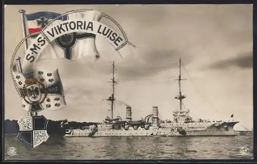 AK Kriegsschiff S.M.S. Viktoria Luise, Flagge der kaiserlichen Kriegsmarine