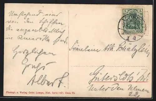 AK Kriegsschiff S.M.S. Friedrich der Grosse, Flaggen und Wappen