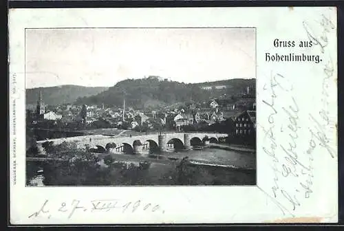 AK Hohenlimburg, Teilansicht mit Brücke