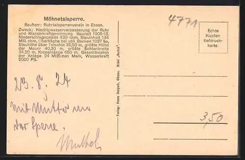 AK Soest, Möhnetalsperre, Wasserfälle an der Spreemauer