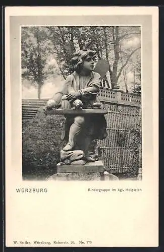 AK Würzburg, Kindergruppe im königlichen Hofgarten