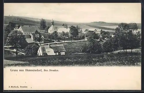 AK Hennersdorf /Dresden, Teilansicht der Ortschaft