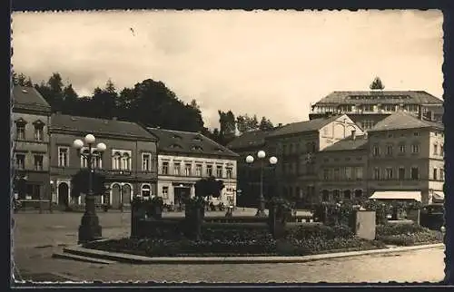 AK Sebnitz /Sächs. Schweiz, Anlagen auf dem August-Bebel-Platz