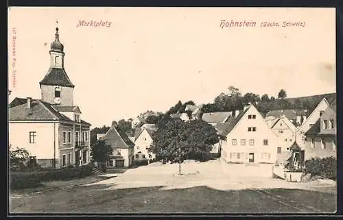 AK Hohnstein /Sächs. Schweiz, Blick über den Marktplatz