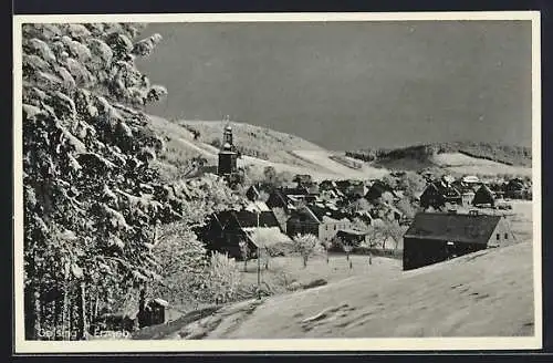 AK Geising, Stadtansicht im Winter