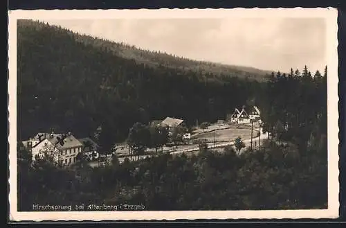 AK Hirschsprung bei Altenberg, Ortsansicht aus der Vogelschau