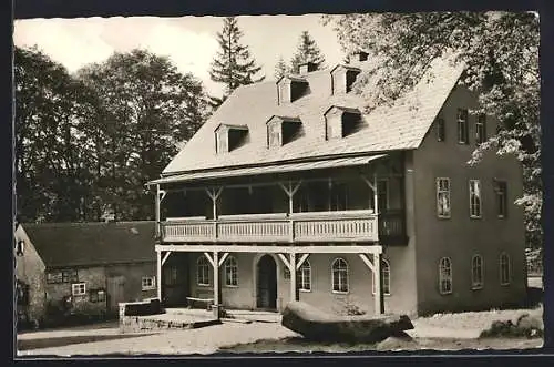 AK Greifensteine bei Ehrenfriedersdorf, Blick auf das Heimatmuseum