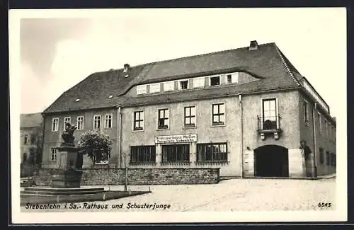 AK Siebenlehn i. Sa., Rathaus und Schusterjunge