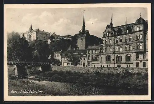 AK Gera, Schloss Osterstein vom Fluss aus gesehen