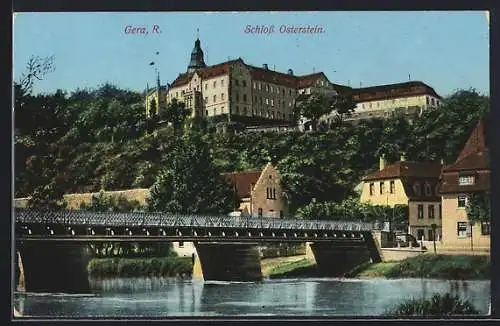 AK Gera-R., Teilansicht mit Schloss Osterstein