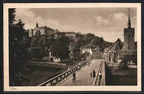 AK Gera, Schloss mit Brücke