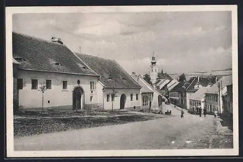 AK Husinec, Ortspartie mit Blick zur Kirche