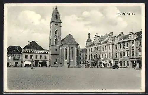 AK Vodnany, Blick zur Kirche