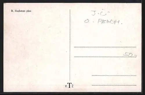 Künstler-AK Prachatice / Prachatitz, Altes Rathaus, Cást námestí se starou radnici