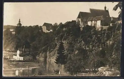 AK Lázne Bechyne, Panoramablick auf den Ort