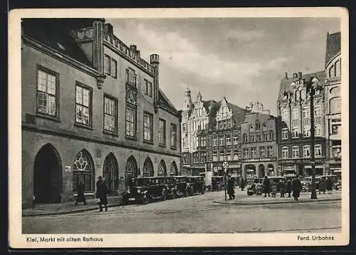 AK Kiel, Markt mit altem Rathaus