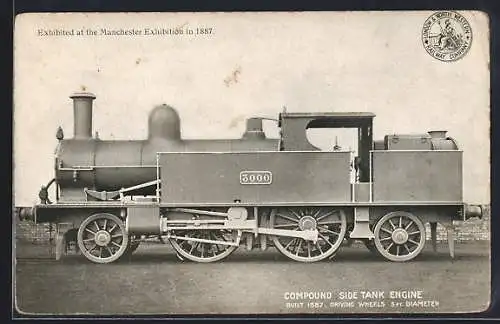 AK Englische Eisenbahn-Lokomotive No. 3000, Gebaut 1887