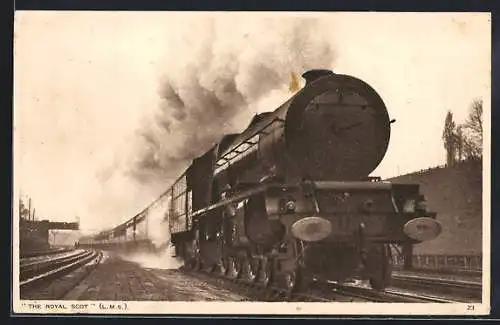 AK englische Eisenbahn The Royal Scot, LMS