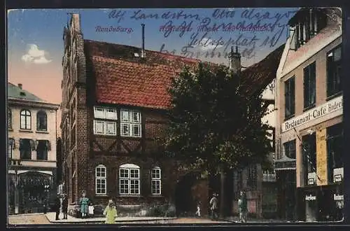 AK Rendsburg, Altstädter Markt und Rathaus