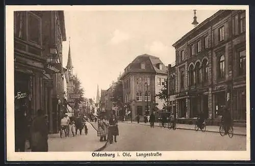 AK Oldenburg i. Old., Blick in die Langestrasse