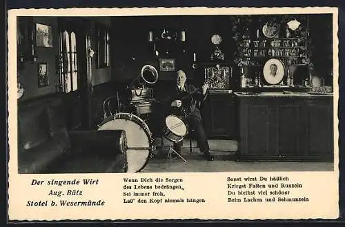 AK Stotel b. Wesermünde, Gasthaus Der singende Wirt, Aug. Bätz