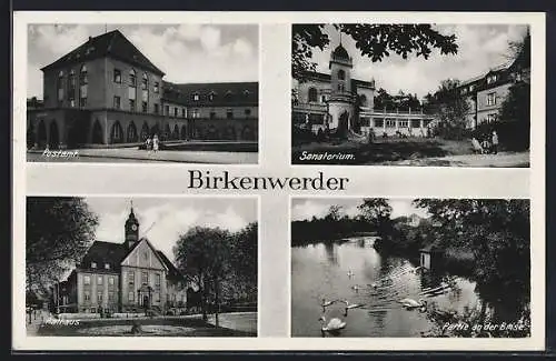 AK Birkenwerder, Rathaus, Postamt und Sanatorium