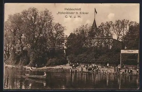 AK Hohenbinde, Wasserpartie am Heideschloss Hohenbinde