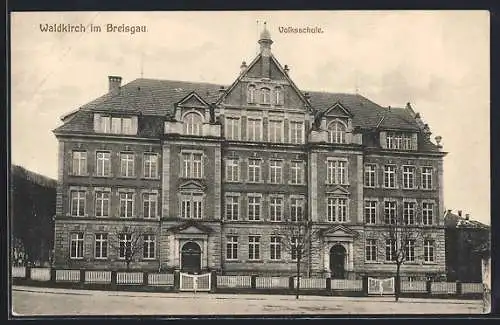 AK Waldkirch im Breisgau, Partie an der Volksschule