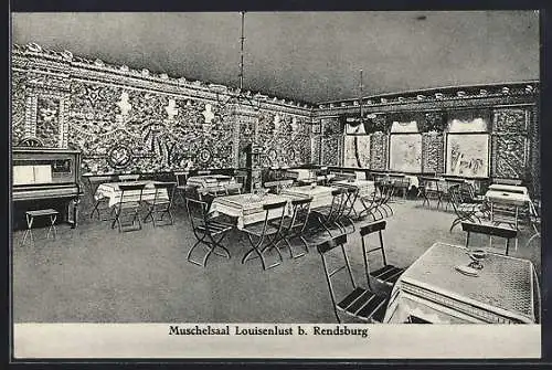 AK Rendsburg, Muschelsaal im Gasthaus Louisenlust